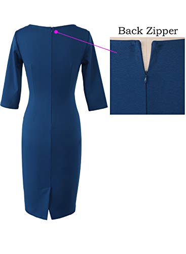 Image of VFSHOW Womens Slim Zipper Up Work Business Office Party Bodycon Pencil Sheath Dress