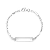 In Season Jewelry Tag ID Rondel Link Baby Bracelets for Infant Girls - 925 Sterling Silver, Hypoallergenic & Personalized - 6.0' Baby Bracelet for Babies & Toddlers