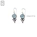 NOVICA Artisan Handmade Blue Topaz and Chalcedony Dangle Earrings | Light Gemstone | Sterling Silver Settings | India Serenity Birthstone | 'Bubbling Stream' | 1.6 in L x 0.5 in W
