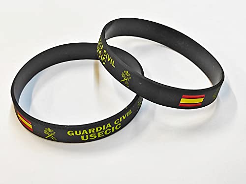 Pulsera de Goma de Silicona Gruesa con diseño de Guardia Civil USECIC con...