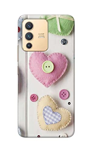 Image of PRINTFIDAA Heart Shape Hard Back Cover for Vivo V23 5G Back Cover -(P6) KAT1010