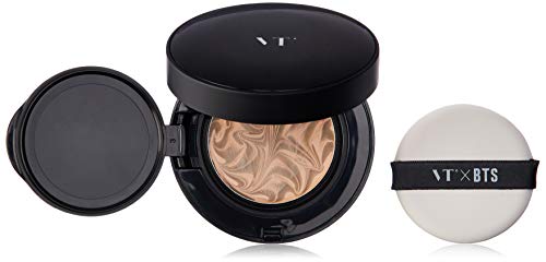[VT COSMETICS] VT X BTS Collagen Pact Black 11g #21 - Collagen Pact + Stickers + Poster/High Coverage Foundation Pact for Oily Skin