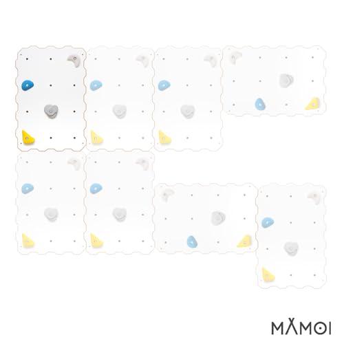 Foto von MAMOI® Klettergriffe Set, Klettersteine für die Wand, Indoor und Outdoor Klettergriffe, Klettergriffe für Kinder, Bouldergriffe, Set mit Montagematerial, hergestellt in der EU