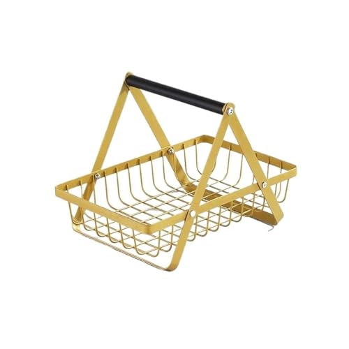 Frutero para cocina de metal dorado: cesta rectangular exclusiva para alimentos 2