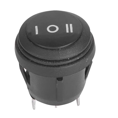Interruttore a Bilanciere per Barca 3 Posizioni ON off ON, Interruttore Rotondo a Scatto Nero 3 Pin 10A 125V 6A 250V, Set da 5 Pezzi per Elettrico Nautico