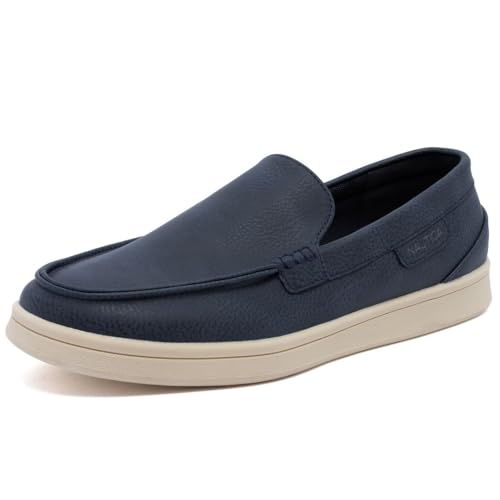 Image of Nautica Men's Slip-On Loafers Casual Moc Toe Sneakers Boat Shoes Slipper for Men - Lightweight & Comfortable - Derwin