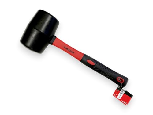Image of Toolzone 32Oz Rubber Mallet Fibre Handle Red and Black