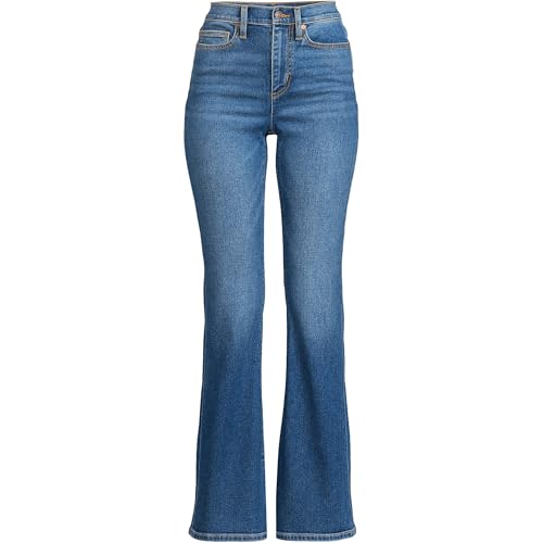 Lands' End Women's Denim High Rise Skinny Flare Jeans3