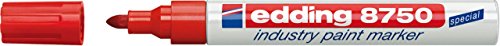 Edding marqueur e-8750 avec encre opaque rouge ultra résistante sur métal et plastique