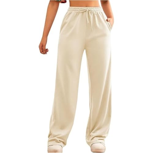 Pantalon de jogging long en coton femme kaki M | Pantalon de loisirs confortable à poches
