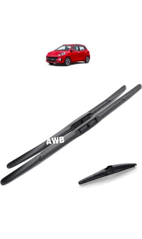 Image of AWB Hybrid Wiper Blades Front & Rear Compatible with i10 grand nios (pack of 3)