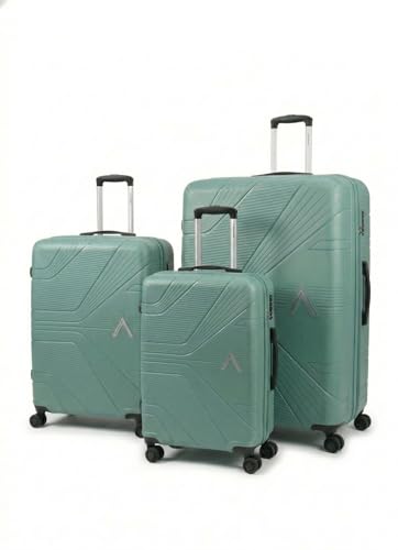 Image of VIP Aristocrat Slay 55, 66 & 75 Cm Polyproplyene Hard-Sided 4 Wheels Spinner Luggage Set of 3 Trolley Bags for Travel with Combination Lock| 3 Years Warranty (Pista Green)