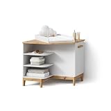 Livinity Wickelkommode Mailo, Weiß/Artisan, mit TürSpiel- und Lesebereich mit Komfortfaktor