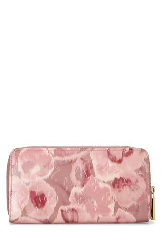 Pre-Loved Pink Monogram Vernis Ikat Flower Zippy Continental, Pink3