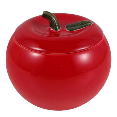 GLEAVI 蓋付きアップル シチューポット - クリスマスセラミックスープポット - 小さな蒸し器ボウル - エッグクッカー前菜ボウル - 家庭用キッチン用カスタードカップ 250ml