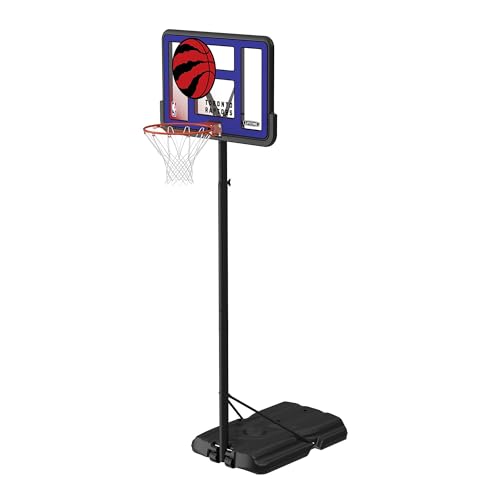 Image of Lifetime NBA Toronto Raptors Portable Basketball Hoop, Adjustable Height 7.5-10 Ft, 44 Inch Shatterproof Fusion Backboard, Base with Wheels