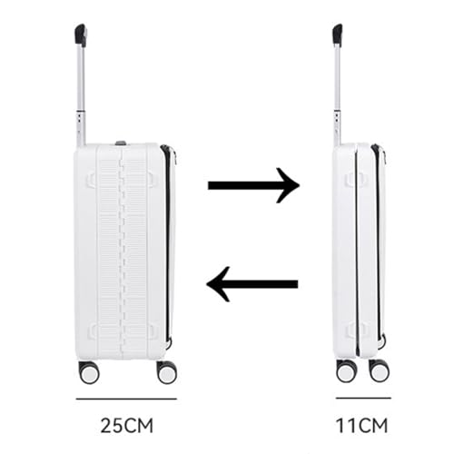 20 Inch Front Opening Luggage with Access To Central Compartment, Carry Ons Expandable Foldable TSA PP Hard Shell Suitcases (Khaki pink,18in)4