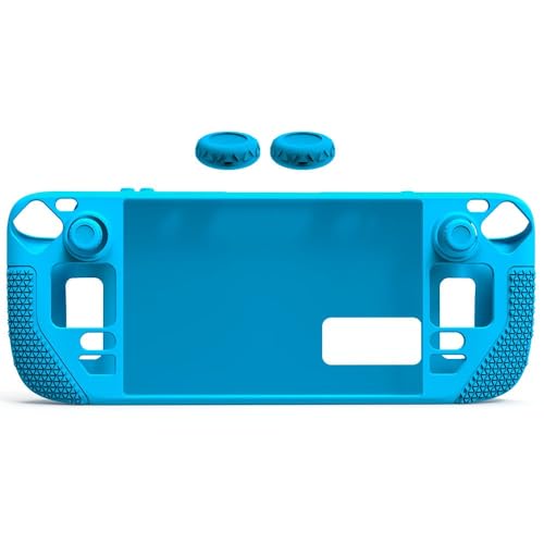 MonoSora Funda protectora de silicona portal, cubierta transparente antiarañazos con diseño personalizado, ligero para TPU, compatible con consola de mano, color negro y azul