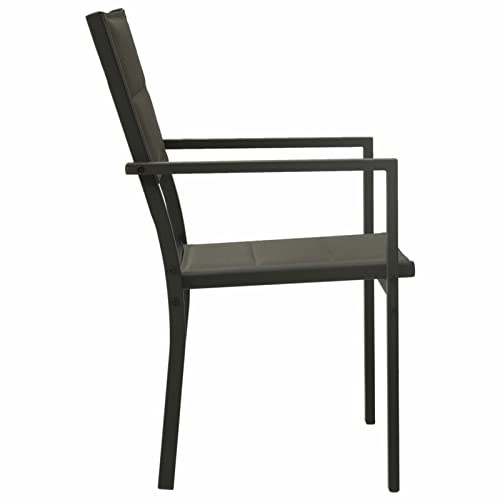 Chaise de Jardin Confortable en Textilène Empilable Anthracite Gecheer - 5