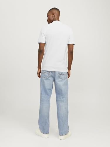 JACK & JONES Herren Jjepaulos Mao Noos Polohemd, Weiß, XL EU – Ansicht 3