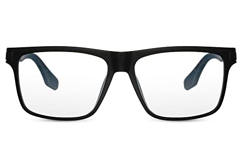 Cheapass Sunglasses - Gafas con Bloqueo de Luz Azul para Mujeres y Hombres con un Marco Rectangular Negro y Gris Mate, Protección de Pantalla, Anti Fatiga Ocular, Portátil, de Trabajo, para Juegos Cover