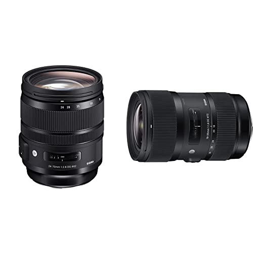 Sigma 24-70mm F2,8 DG OS HSM Art Objektiv für Canon Objektivbajonett & 210101 18-35mm F1,8 DC HSM Art Objektiv (72mm…