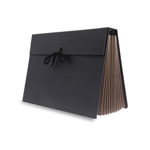 Pasta Sanfonada Papel Ofício 31 Div Kraft Classic - 01 Unidade, Dello, 0700.P.0005, Kraft, Preto