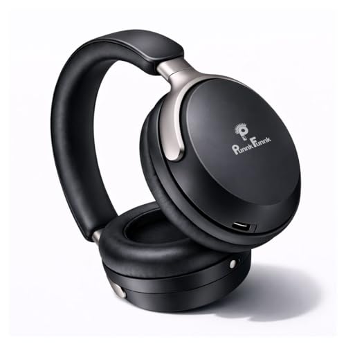 PunnkFunnk Bass Over-Ear Bluetooth Wireless Headphones with Deep Bass, 40mm Drivers, Built-in Mic, Foldable Design, Soft Cushioned Ear Cups, AUX & TF Support for Music, Gaming & Calls (Black)