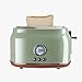 Zielony toster, w pełni automatyczny wypiekacz do chleba na 2 kromki, 6-krotne przyrumienianie/funkcja anulowania, 850 W