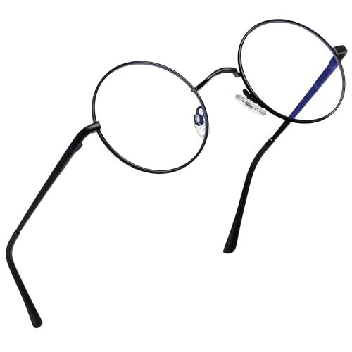 Joopin Small Round Blue Light Glasses Trendy Black...