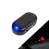 Yumfugu 1 PC Car Solar Anti-Theft Light, ABS Shell LED Simulation Strobe Smart Sensor Security Warning Light, Car Solar Power Simulated Dummy Alarm, Compatible with Most Car Models (Blue)