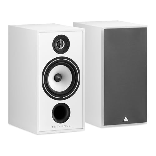 triangle - Hi-Fi Borea BR04 - Bookshelf Speaker - Power handling 110W - Output 91 dB/W/m - Surround Compatible for Home Cinema - 220 x 425 x 314 mm - White (Pair)