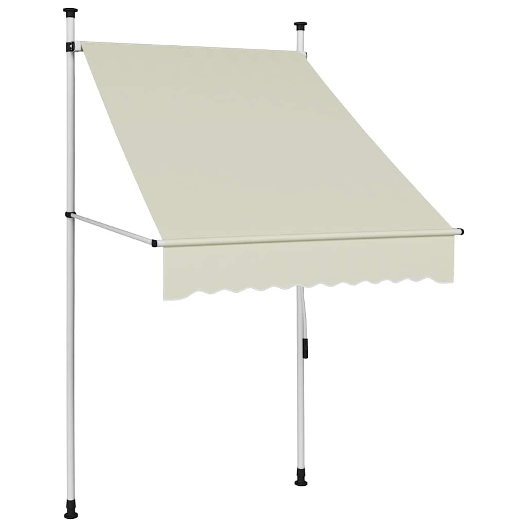 Auvent rétractable manuel en acier durable et toile polyester enduite polyuréthane