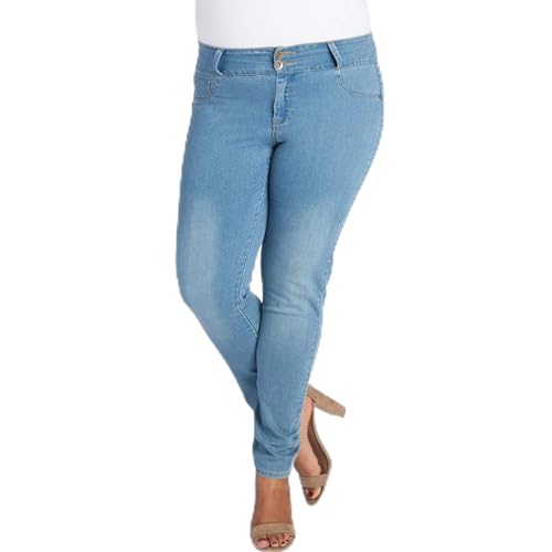 Genius Jeans | Hellblau | Jeggins | elastisch Dank des Flex Tech Denim-Stoffes | Style Einer Designer-Jeans | Größen: 32-42 und 44-50 Immer Größe 44-50