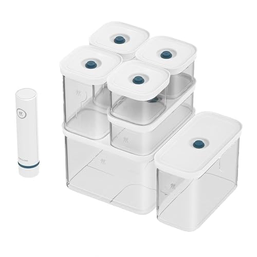 ZWILLING Fresh & Save Cube La Mer Baking Set, 8 Pieces, Includes Vacuum Pump, Airtight & Vacuumable Storage, Ideal for Baking, Dishwasher Safe, Transparent-La Mer โ image 1