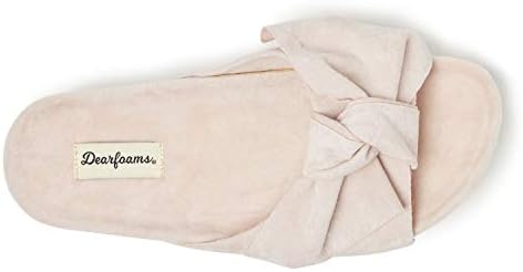 Dearfoams Women's Megan Knotted Microwool Molded Footbed Slide Slipper, Dusty Pink, Medium | Image 4