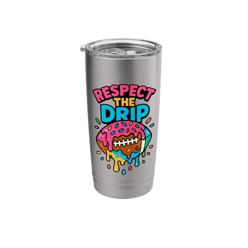 Football Drip Ice Cream Sports QB WR RB Dripping Effect Stainless Steel Insulated Tumbler
