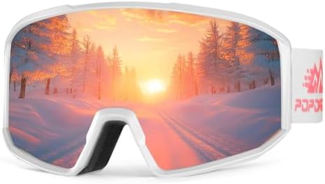 Ski&Snowboard Goggles with Magnetic and Frameless Interchangeable lens,Wide Vision/UV Protection,for Men Women Youth