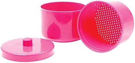 Denture Case, Plastic Box, Orthodontic Retainer Bath, Dental Orthodontic Mouth Guard Storage Container Holder with Strainer (Pink)
