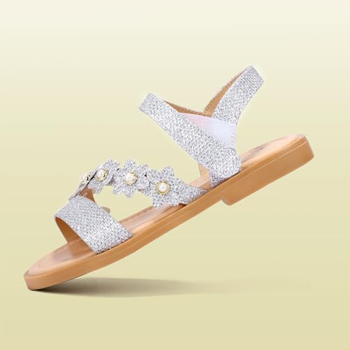 Image of PANDANINJIA Girls Sandals Open Toe Summer Flats Dress Shoes