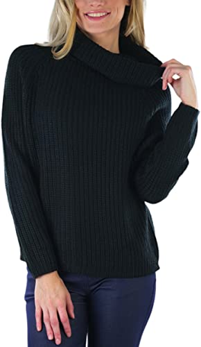 Image of ToBeInStyle Women's Classic Knit Fold Over Turtleneck Pullover