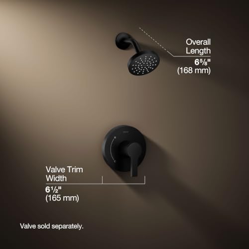 KOHLER TS35321-4H-BL, Elate Rite-Temp Shower Trim with Single Function 1.75 GPM Showerhead, Matte Black, Multi-Function Shower Kit, Durable and Stylish by Kohler - Used condition - Image 4