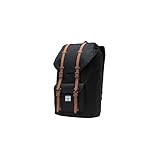Herschel Little America Laptop Backpack, Black/Saddle Brown, Classic 25.0L