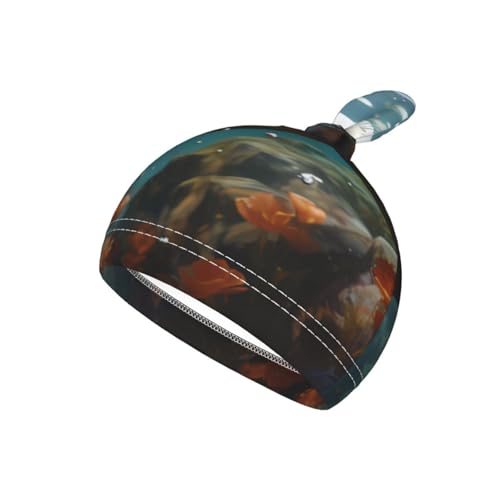 Seal pup in Water Print Newborn Swaddle Blanket with Beanie Set, Soft Baby Sleep Sack Receiving Wraps, for Boy Girl3