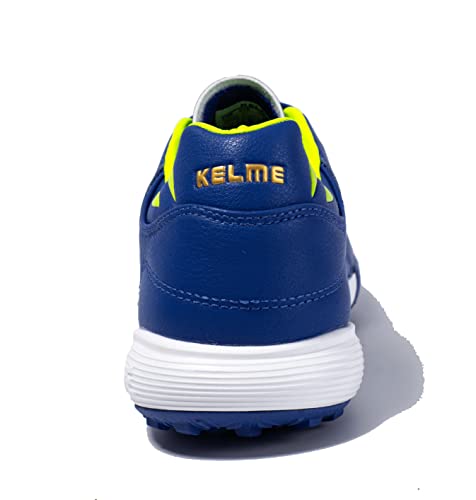 Image of KELME Men's Turf Soccer Cleats - Football Boots Outdoor /Indoor Unisex Adult Sizes - Pro Calfskin Leather Soccer Shoes - TF (Blue, 8.5)