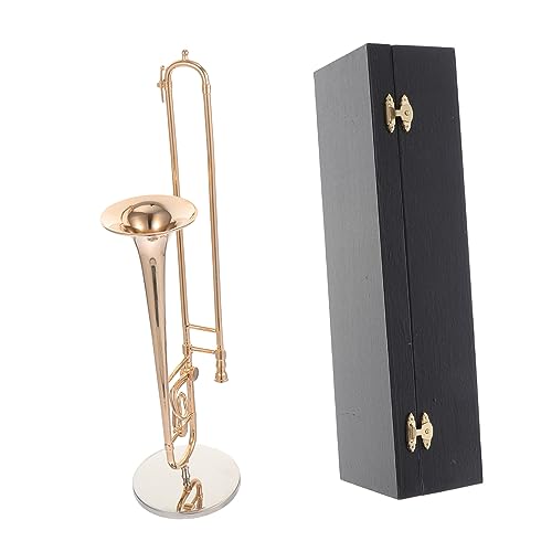 RORPOIR Trombone Model Craft Instrument Safe Desktop Decor Unique Instrument Ornament Present