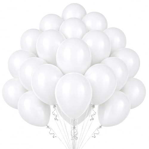 Image of White Latex Balloons, 10 inches, 100 Pack