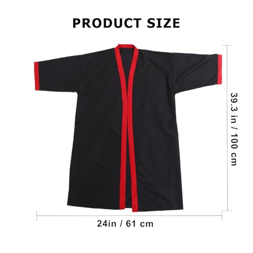 Bata de cliente de salón negra impermeable a aceites capilares con cinturón ajustable cómodo 2