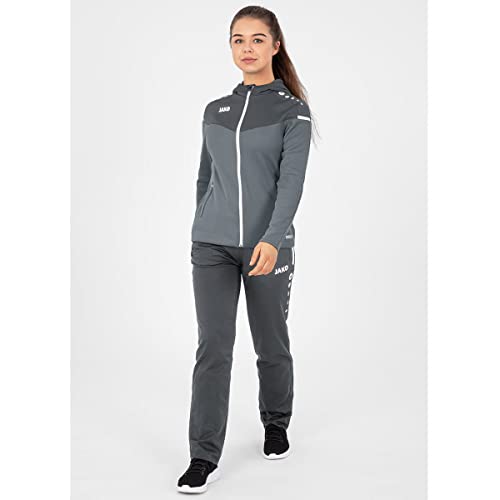 JAKO Damen Kapuzenjacke Champ 2.0, Steingrau/Anthra Light, 44 – Ansicht 4