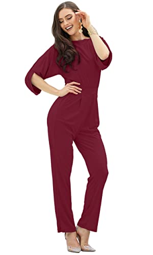Image of KOH KOH Womens Short Sleeve Semi Formal Cocktail One Piece Jumpsuit Romper